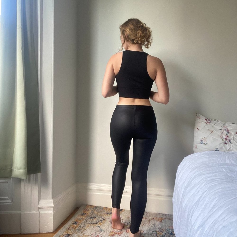 Express Low-rise Black Faux Leather Leggings Size S